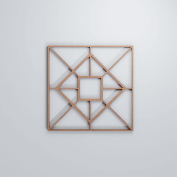 Ekena Millwork Small Jamestown Decorative Fretwork Wood Wall Panels, Wood (Paint Grde), 11 3/8"W x 11 3/8"H x 3/8"T - WALW12X12X0375JTNMF