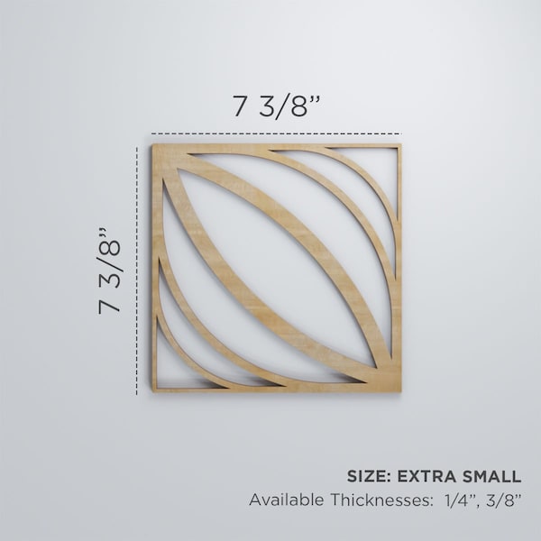 Ekena Millwork Extra Small Otis Decorative Fretwork Wood Wall Panels, Walnut, 7 3/8"W x 7 3/8"H x 3/8"T - WALW08X08X0375OTSWA
