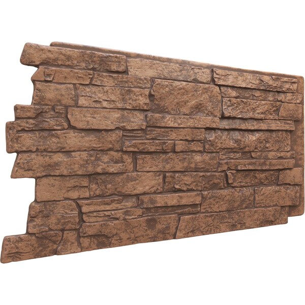 Ekena Millwork 49"W x 25 1/2"H x 1 1/4"D Acadia Ledge Stacked Stone, StoneWall Faux Stone Siding Panel, Sedona - PNU24X48ALSE