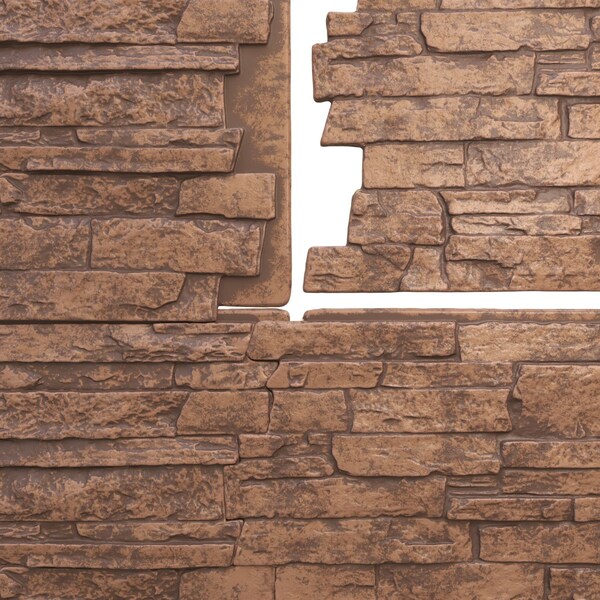 Ekena Millwork 49"W x 25 1/2"H x 1 1/4"D Acadia Ledge Stacked Stone, StoneWall Faux Stone Siding Panel, Sedona - PNU24X48ALSE