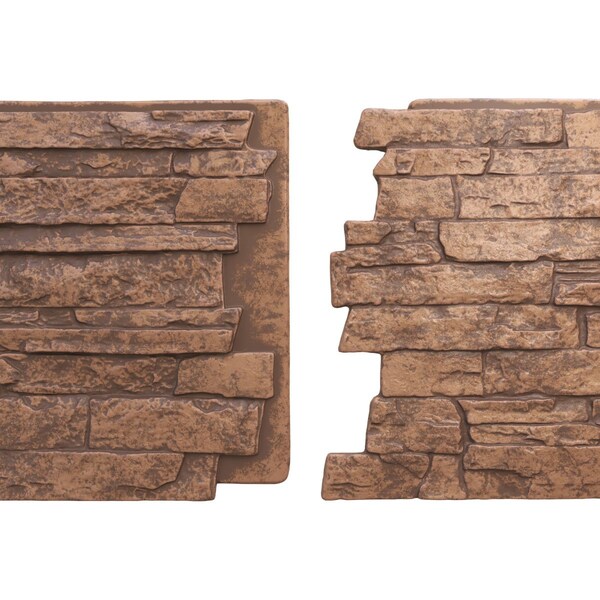 Ekena Millwork 49"W x 25 1/2"H x 1 1/4"D Acadia Ledge Stacked Stone, StoneWall Faux Stone Siding Panel, Sedona - PNU24X48ALSE