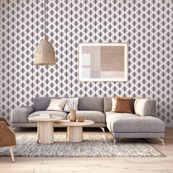 Manhattan Comfort Niort, Vinyl Turbine Twist Wallpaper, 205 In X 33 Ft = 56 Sq Ft - NIORT