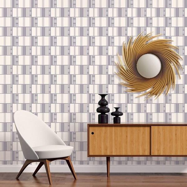 Manhattan Comfort Nashville, Vinyl Grid Lock Wallpaper, 205 In X 33 Ft = 56 Sq Ft - NASHVILLE