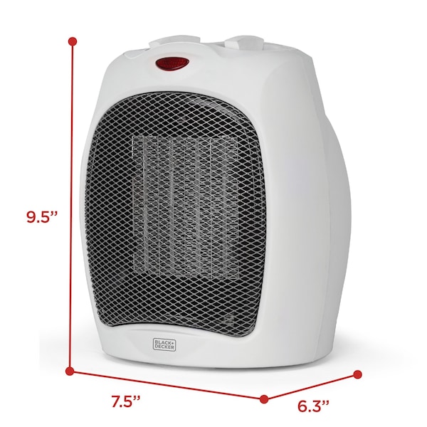 Black & Decker Personal 1500 Watt Electric Fan Compact Heater with Manual Control - BHDC500W46
