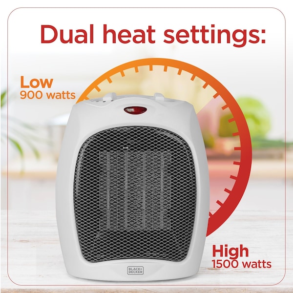 Black & Decker Personal 1500 Watt Electric Fan Compact Heater with Manual Control - BHDC500W46