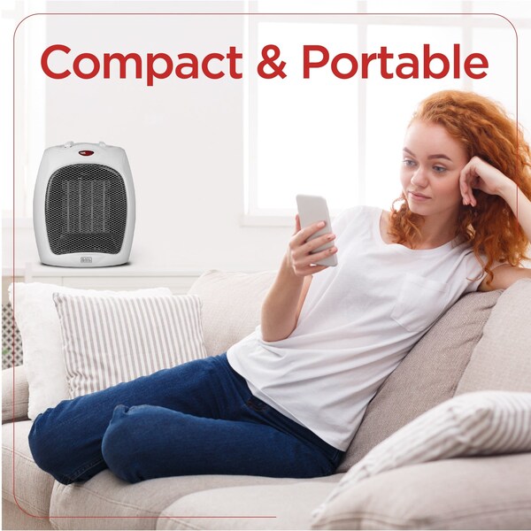 Black & Decker Personal 1500 Watt Electric Fan Compact Heater with Manual Control - BHDC500W46
