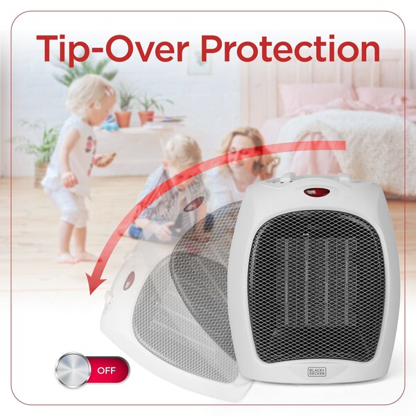 Black & Decker Personal 1500 Watt Electric Fan Compact Heater with Manual Control - BHDC500W46