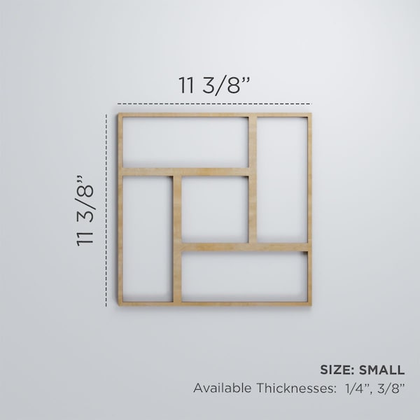 Ekena Millwork Small Sheffield Decorative Fretwork Wood Wall Panels, Cherry, 11 3/8"W x 11 3/8"H x 3/8"T - WALW12X12X0375SHFCH