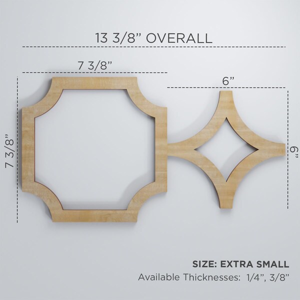 Ekena Millwork Extra Small Anderson Decorative Fretwork Wood Wall Panels, Alder, 13 3/8"W x 7 3/8"H x 3/8"T - WALW08X08X0375ANDAL