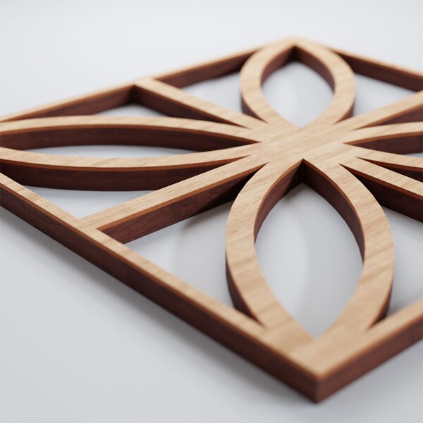 Ekena Millwork Extra Small Swansea Decorative Fretwork Wood Wall Panels, Alder, 7 3/8"W x 7 3/8"H x 3/8"T - WALW08X08X0375SWNAL