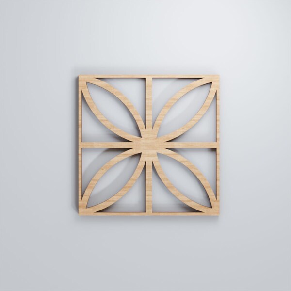 Ekena Millwork Extra Small Swansea Decorative Fretwork Wood Wall Panels, Alder, 7 3/8"W x 7 3/8"H x 3/8"T - WALW08X08X0375SWNAL