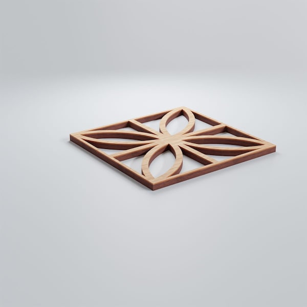 Ekena Millwork Extra Small Swansea Decorative Fretwork Wood Wall Panels, Alder, 7 3/8"W x 7 3/8"H x 3/8"T - WALW08X08X0375SWNAL