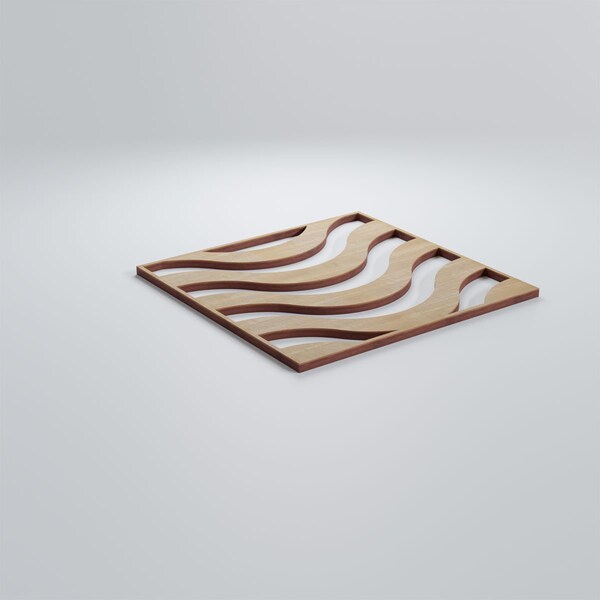 Ekena Millwork Small Parker Decorative Fretwork Wood Wall Panels, Hickory, 11 3/8"W x 11 3/8"H x 3/8"T - WALW12X12X0375PKRHI