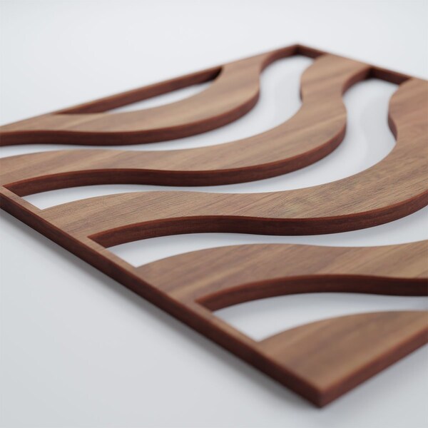 Ekena Millwork Small Parker Decorative Fretwork Wood Wall Panels, Walnut, 11 3/8"W x 11 3/8"H x 3/8"T - WALW12X12X0375PKRWA