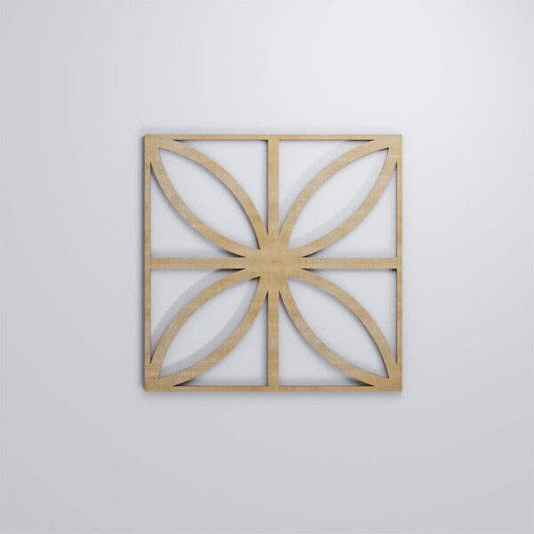 Ekena Millwork Medium Swansea Decorative Fretwork Wood Wall Panels, Birch, 15 3/8"W x 15 3/8"H x 3/8"T - WALW16X16X0375SWNBI