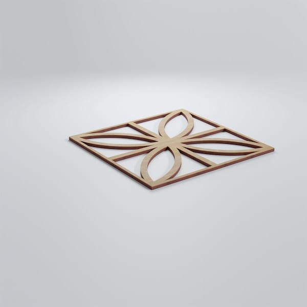 Ekena Millwork Medium Swansea Decorative Fretwork Wood Wall Panels, Birch, 15 3/8"W x 15 3/8"H x 3/8"T - WALW16X16X0375SWNBI
