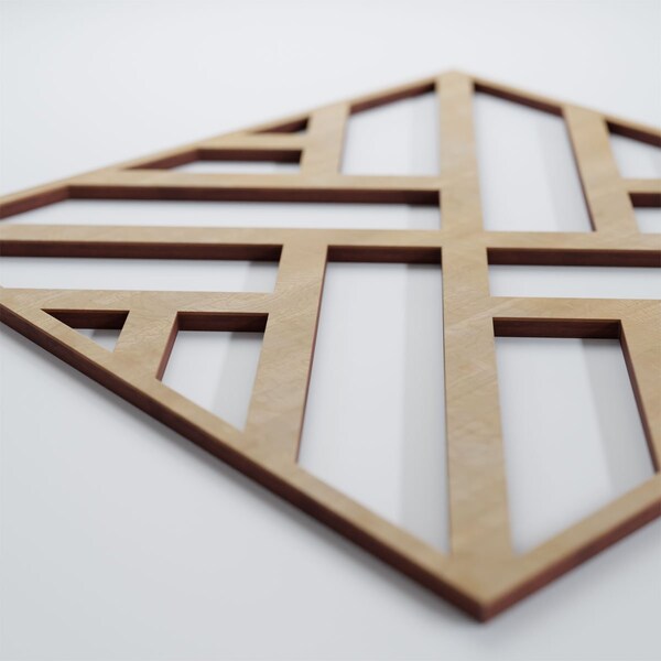 Ekena Millwork Medium Killeen Decorative Fretwork Wood Wall Panels, Birch, 15 3/8"W x 15 3/8"H x 3/8"T - WALW16X16X0375KLNBI
