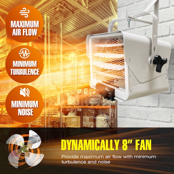 Dr Infrared Heater Wall/Ceiling Mounted 240-Volt Hardwired Shop Garage Commercial Heater, 3000-watt/6000-watt - DR-966