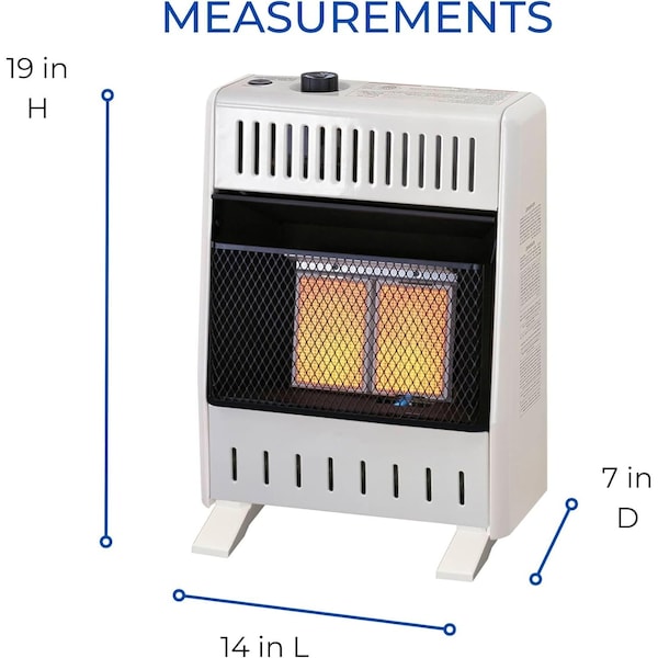 Procom Heating Natural Gas Ventless Infrared Plaque Heater with Base Feet, 10,000 BTU, T-Stat Control - MN100TPA-B