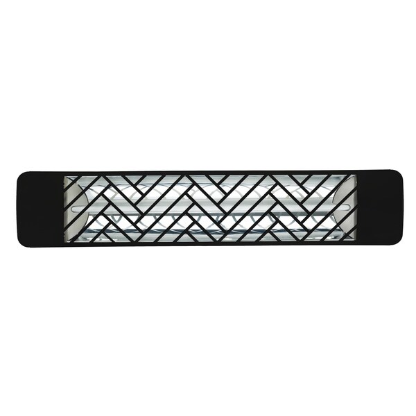 Eurofase 304 SS 39in Single Element 2000W 277V Heater, Black, Chevron Decor Plate - EF20277B1