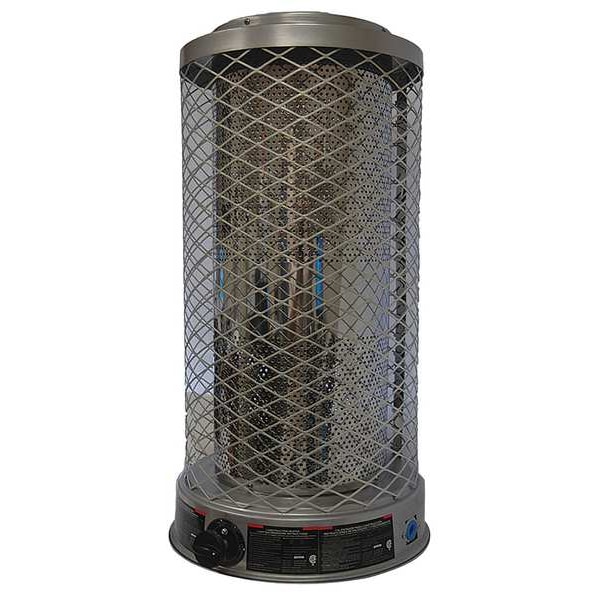 Dayton Portable Gas Floor Heater, Natural Gas, Matchless Piezo, 50/70/100,000 BtuH, 16 5/16 in L - 1WVL8