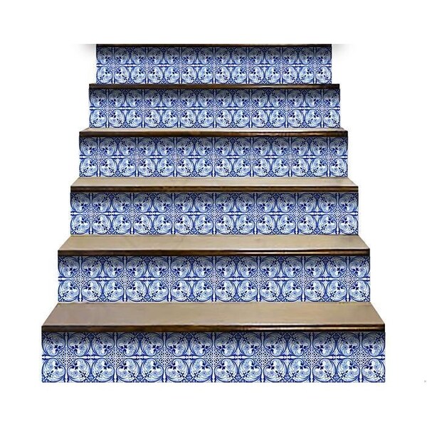 Homeroots 6 x 6 in. Blue Cloud Peel & Stick Removable Tiles - 400107