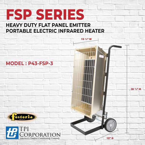 Fostoria Portable Heater, 1, 3 Phase, Aluminum, 480V AC - P43-FSP-3