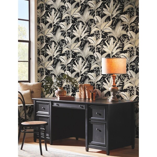 York Wallcoverings Summerhouse Midnight Wallpaper - GO8204