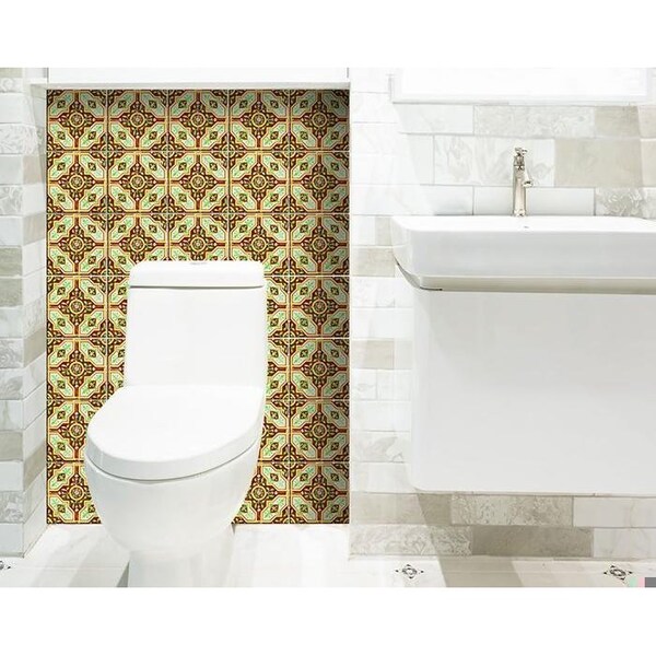 Homeroots 5 x 5 in. Gloria Yellow Removable Peel & Stick Tiles - 400351