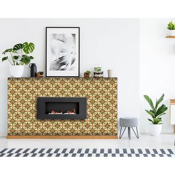 Homeroots 5 x 5 in. Gloria Yellow Removable Peel & Stick Tiles - 400351