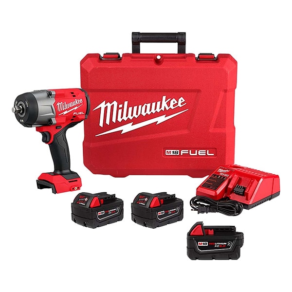 Milwaukee Tool HTIW Kit: 1/2 in Drive Size, 1,100 ft-lb Fastening Torque, 18 V, Includes Battery - 2967-22, 48-11-1850R