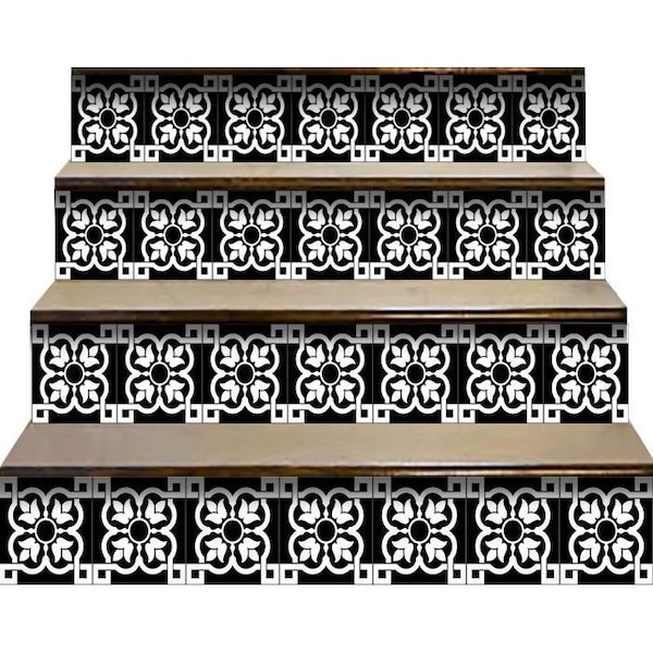 Homeroots 5 x 5 in. Black & White Stark Peel & Stick Removable Tiles - 399866