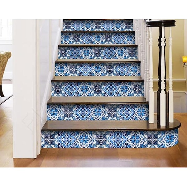 Homeroots 6 x 6 in. Blue Multi Mosaic Peel & Stick Tiles - 400212