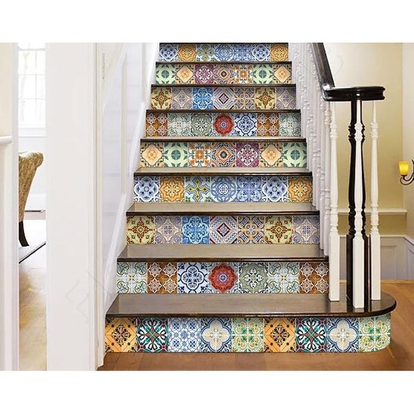 Homeroots 4 x 4 in. Josephina Multi Yellow Mosaic Peel & Stick Tiles - 400365