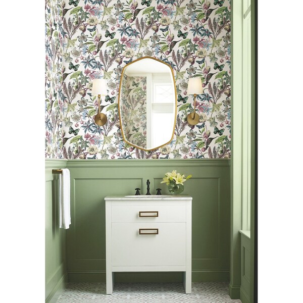 York Wallcoverings Butterfly House White and Fuchsia Wallpaper - BL1721