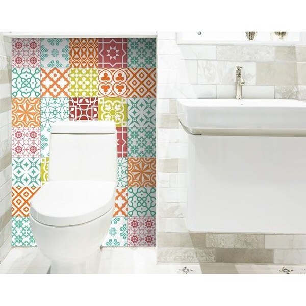 Homeroots 4 x 4 in. Muted Mint Green Brights Mosaic Peel & Stick Removable Tiles - 399855