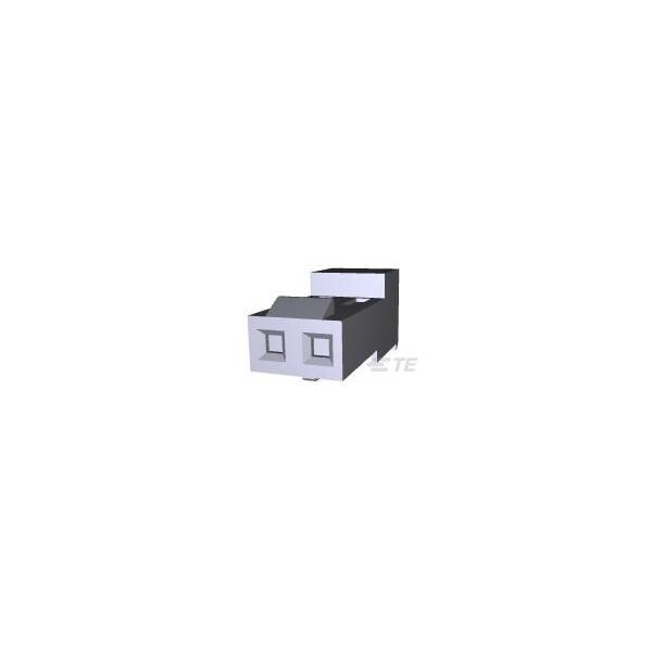 Conector de placa de Te Connectivity, 2 contactos, 1 fila, hembra, paso de 0.156 pulgadas, terminal IDC, con seguro, negro - 3-644329-2