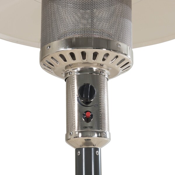 Sunjoy 47,000 BTU Portable Propane Patio Heater with Safety Shut-Off and Wheels, Gray - A306006402