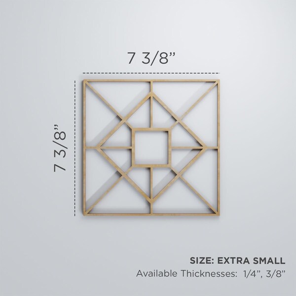 Ekena Millwork Extra Small Jamestown Decorative Fretwork Wood Wall Panels, Birch, 7 3/8"W x 7 3/8"H x 3/8"T - WALW08X08X0375JTNBI