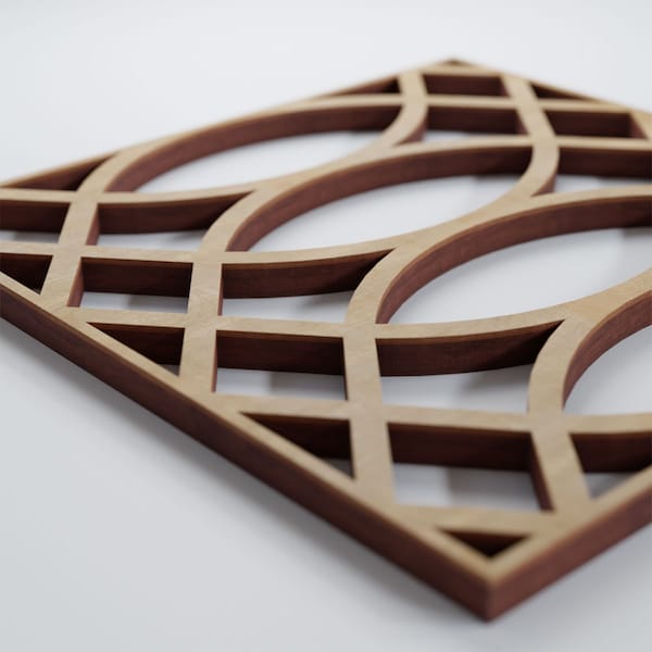 Ekena Millwork Extra Small Montrose Decorative Fretwork Wood Wall Panels, Hickory, 7 3/8"W x 7 3/8"H x 3/8"T - WALW08X08X0375MNTHI