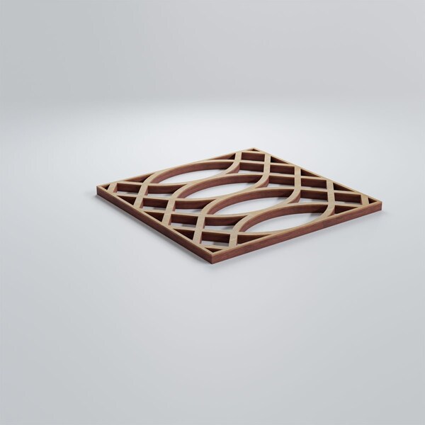 Ekena Millwork Extra Small Montrose Decorative Fretwork Wood Wall Panels, Hickory, 7 3/8"W x 7 3/8"H x 3/8"T - WALW08X08X0375MNTHI