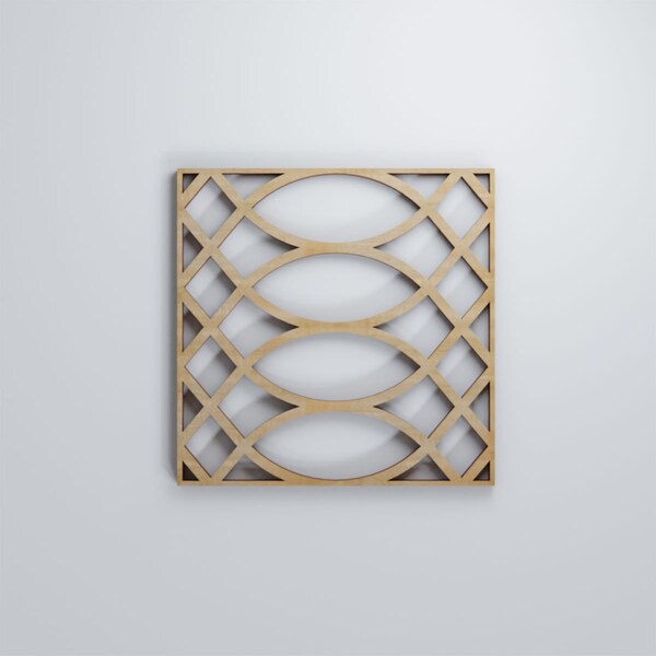 Ekena Millwork Extra Small Montrose Decorative Fretwork Wood Wall Panels, Hickory, 7 3/8"W x 7 3/8"H x 3/8"T - WALW08X08X0375MNTHI