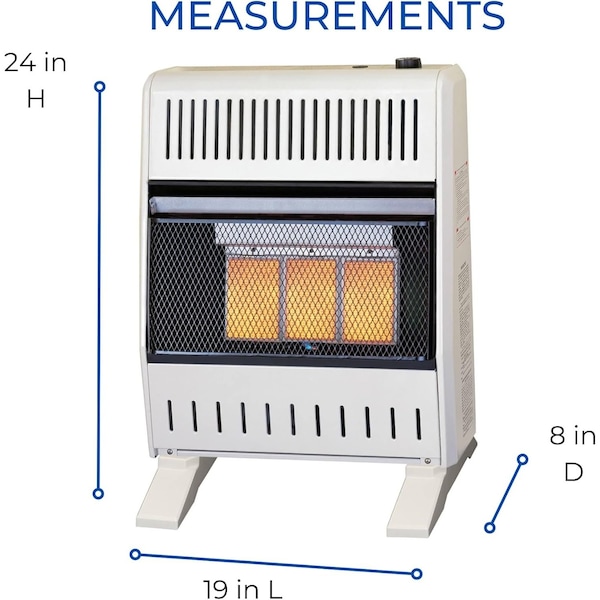 Procom Heating Liquid Propane Ventless Infrared Plaque Heater with Base Feet, 15,000 BTU, T-Stat Control - ML150TPA-B