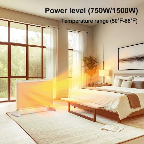 Edendirect 1500 W Electric Tower Ceramic Heater, Black, Tip-Over Protection, Remote Control - CZRNCA2-43B