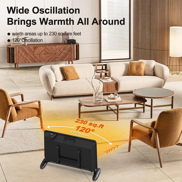Edendirect 1500 W Electric Tower Ceramic Heater, Black, Tip-Over Protection, Remote Control - CZRNCA2-43B