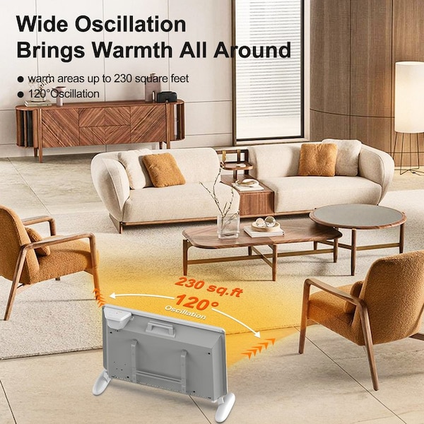 Edendirect 1500 W Electric Tower Ceramic Heater, Black, Tip-Over Protection, Remote Control - CZRNCA2-43B