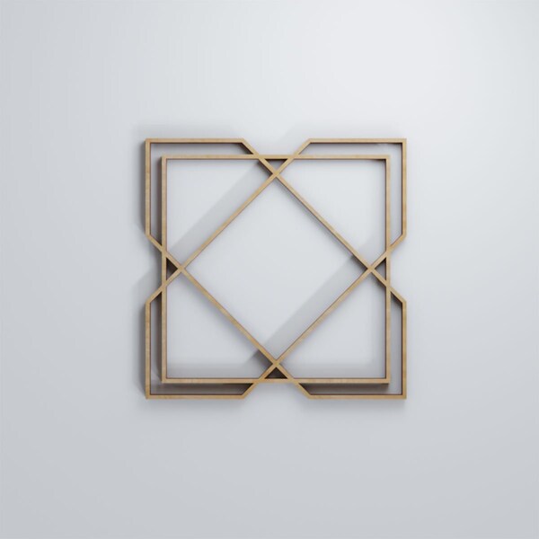 Ekena Millwork Extra Small Kiowa Decorative Fretwork Wood Wall Panels, Hickory, 7 3/8"W x 7 3/8"H x 3/8"T - WALW08X08X0375KWAHI