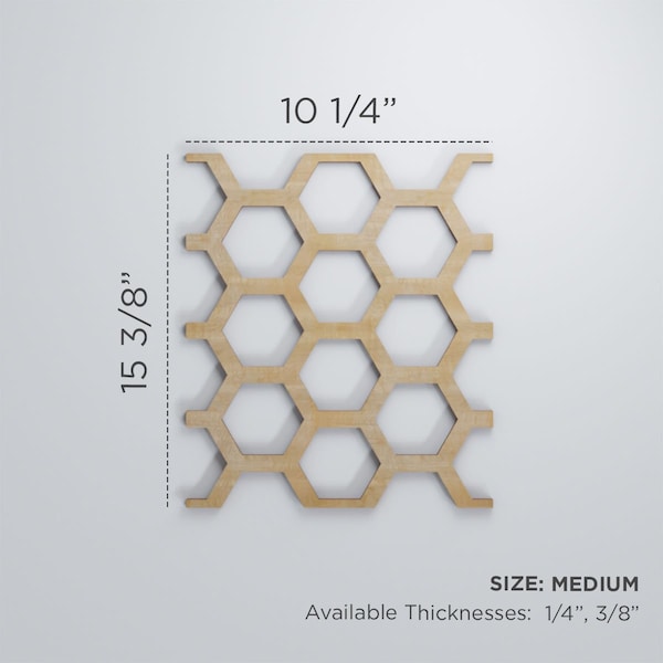 Ekena Millwork Medium Westmore Decorative Fretwork Wood Wall Panels, Hickory, 10 1/4"W x 15 3/8"H x 3/8"T - WALW16X16X0375WSTHI