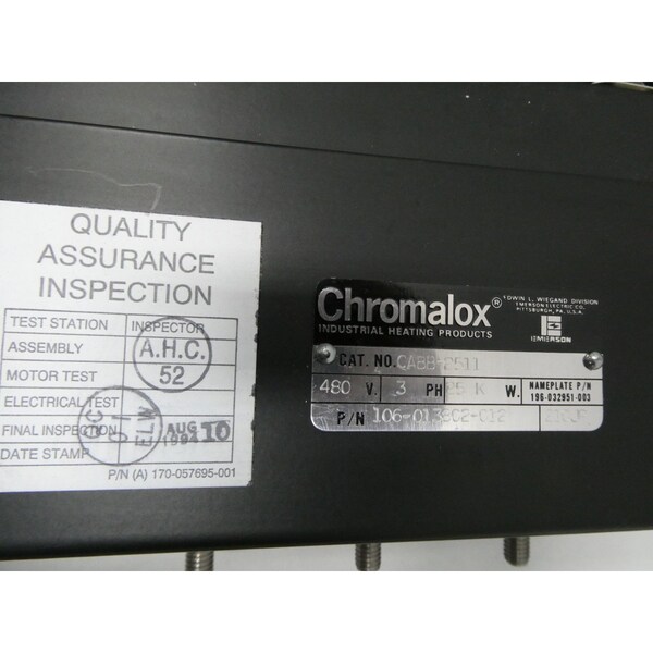 Chromalox 3PH 25KW 480V-AC ELECTRIC HEATER - CABB-2511