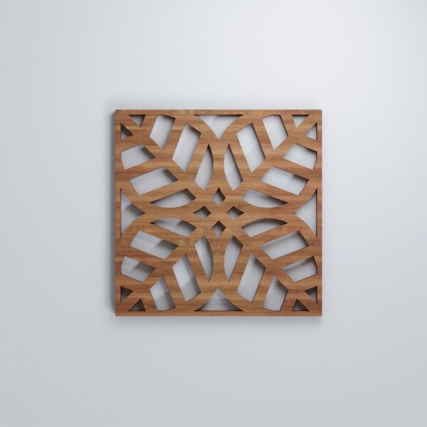 Ekena Millwork Extra Small Garland Decorative Fretwork Wood Wall Panels, Walnut, 7 3/8"W x 7 3/8"H x 3/8"T - WALW08X08X0375GRDWA